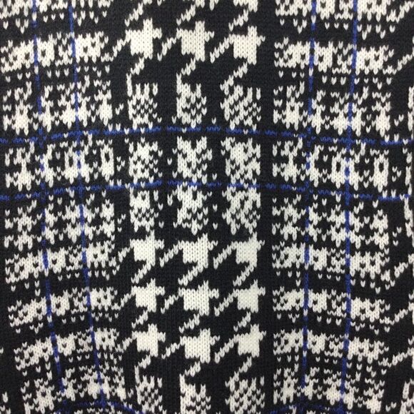 Sioni Houndstooth Knit Vest, White Blue Black Sweater - Small/Medium Petite - Picture 10 of 11